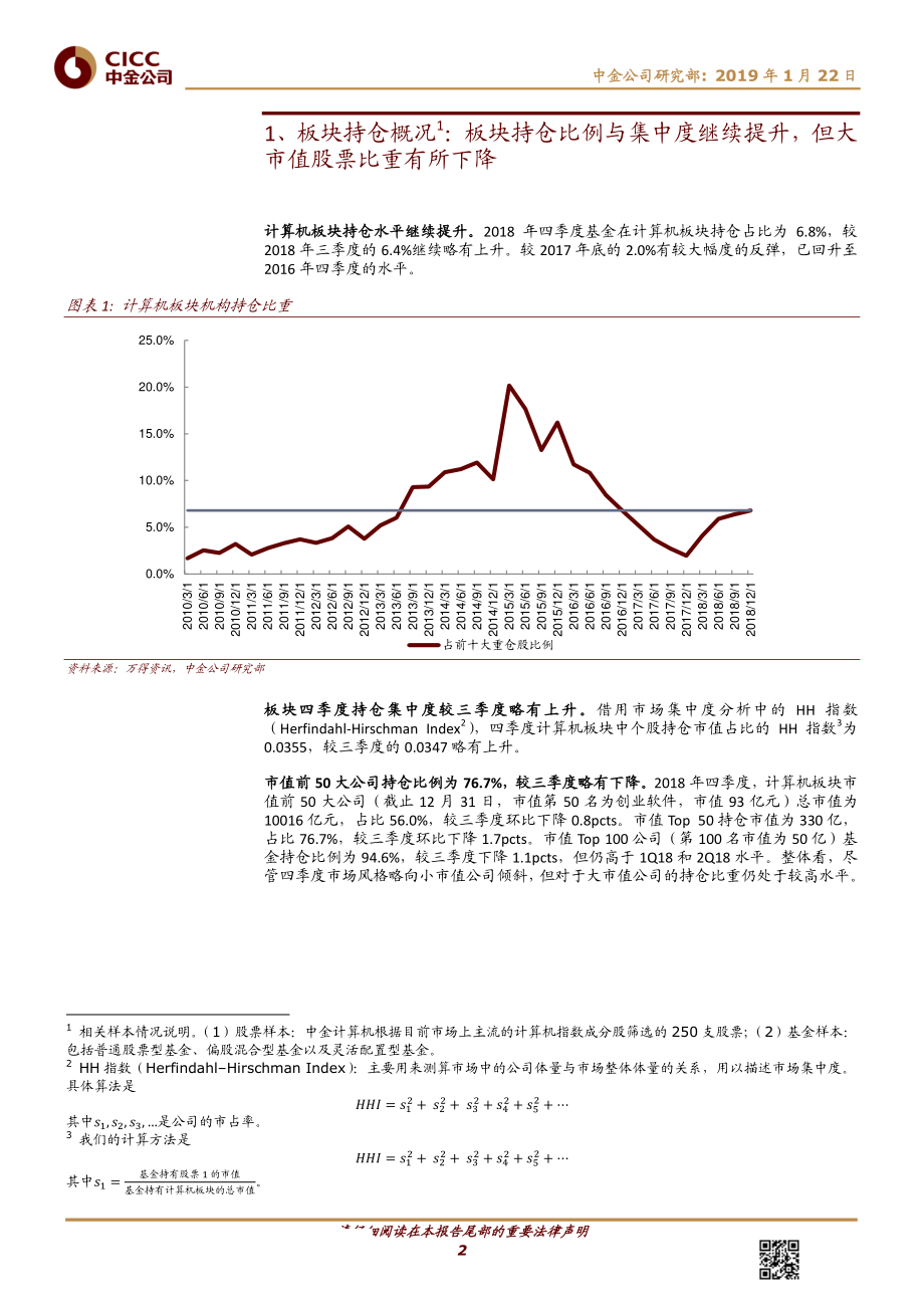 软件及服务、技术硬件及设备行业：计算机4Q18基金持仓中小市值公司集中度上升热点板块轮动-20190122-中金公司-11页.pdf_第3页