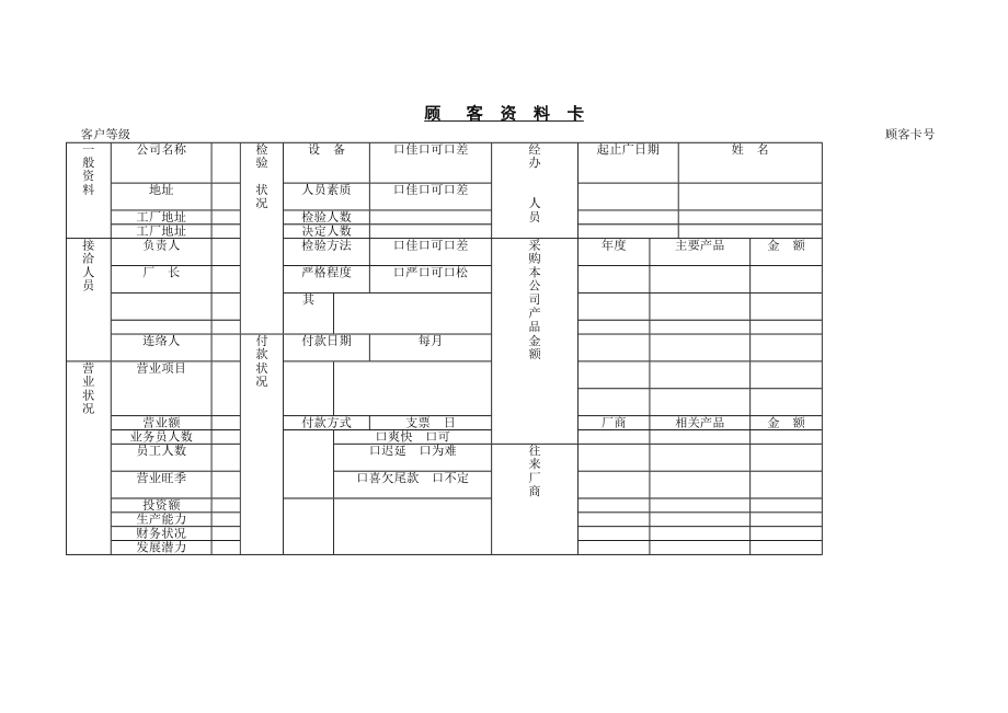 顾 客资料卡.DOC_第1页