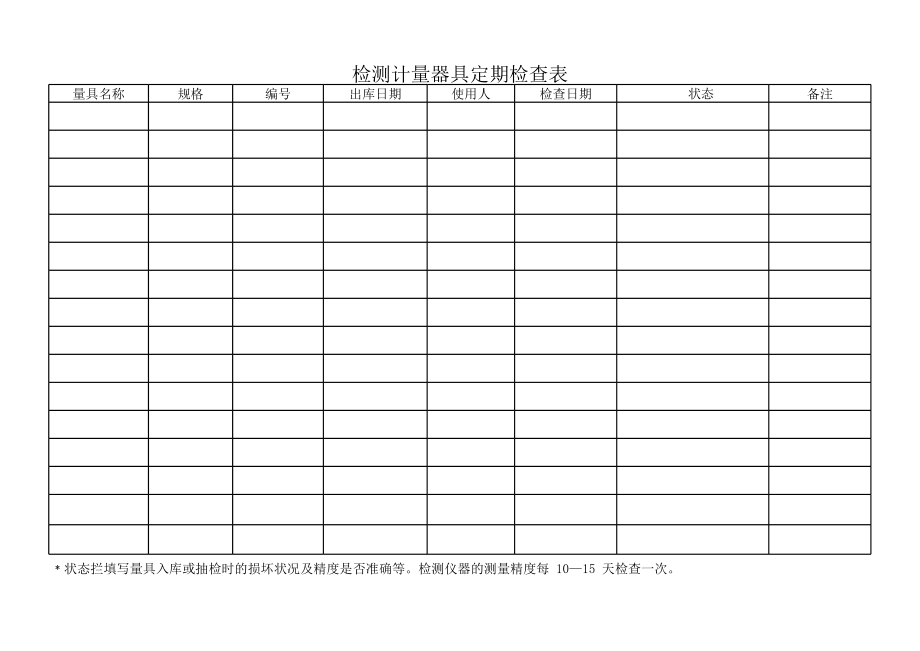 QR7.6-04检测计量器具定期检查表.xls_第1页