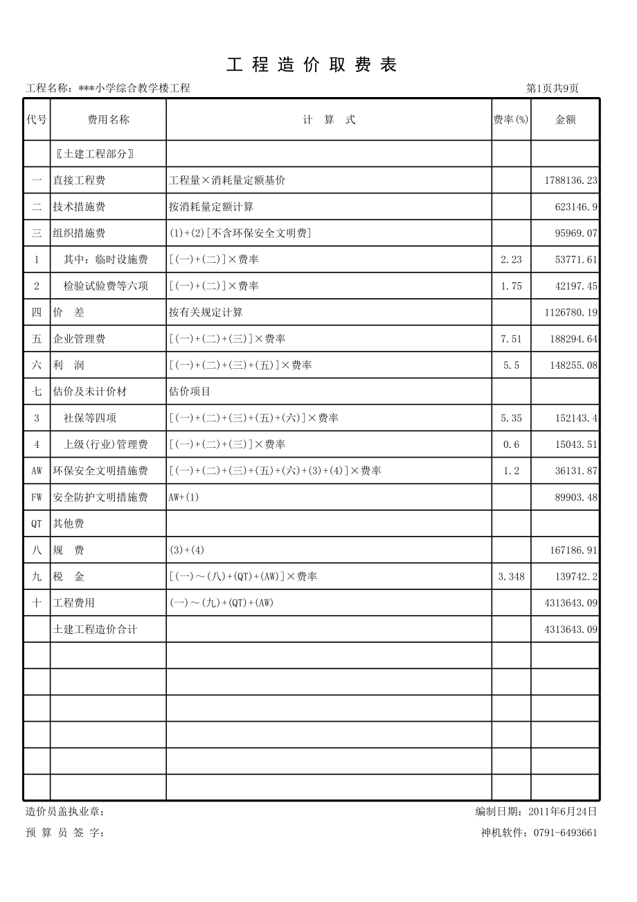 工程预算表 (2).xls_第1页