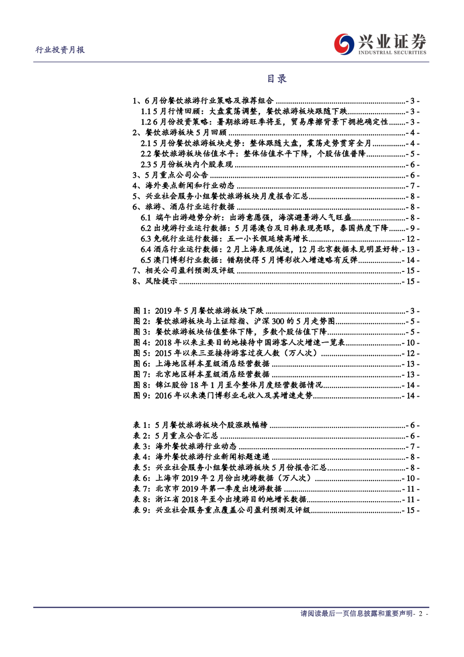 社会服务行业2019年6月投资月报：暑期旅游旺季将至贸易摩擦背景下拥抱确定性-20190603-兴业证券-16页.pdf_第3页