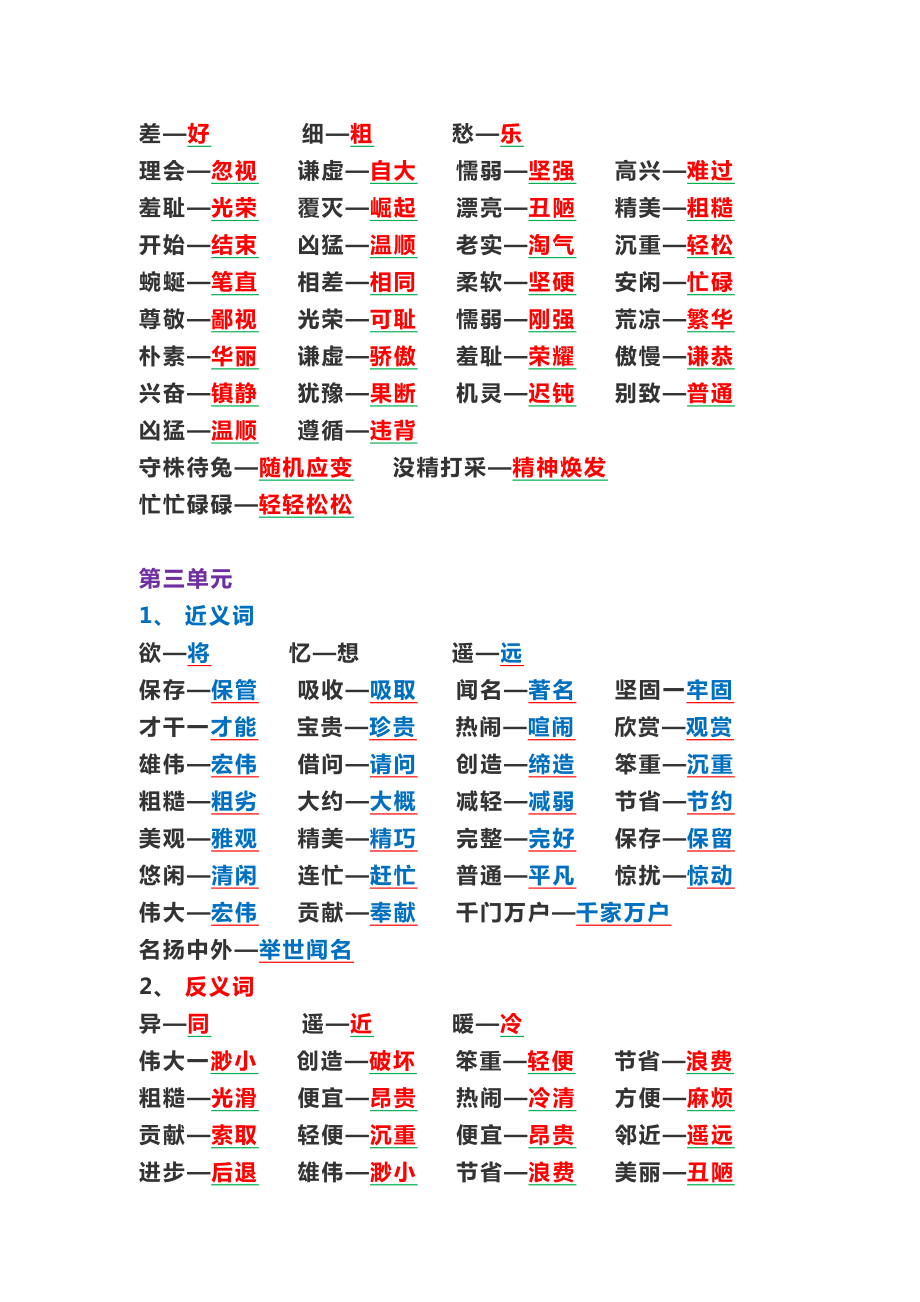 三年级下册近反义词汇总（背诵版）2.5.pdf_第2页