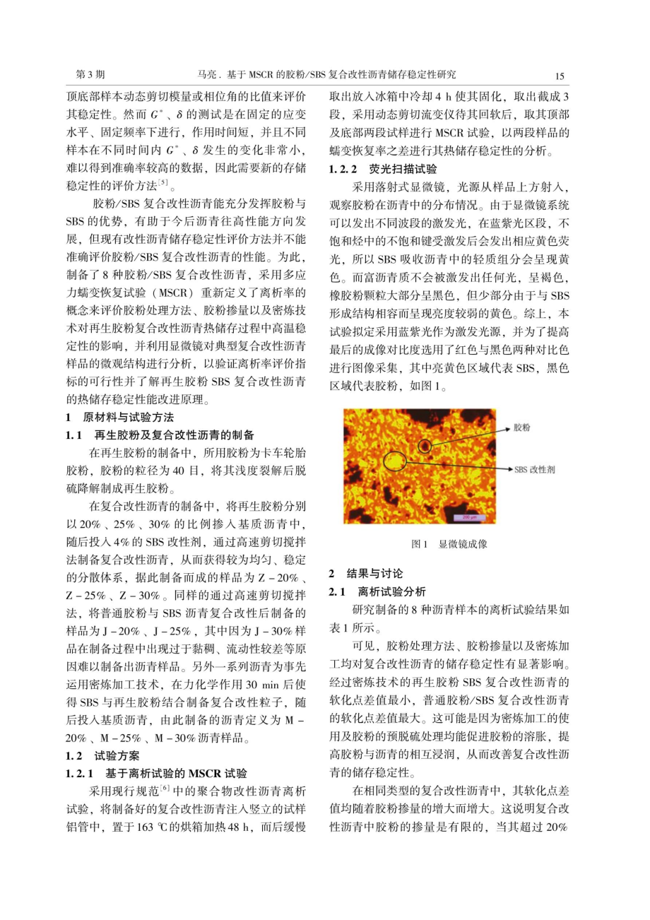 基于MSCR的胶粉_SBS复合改性沥青储存稳定性研究.pdf_第2页