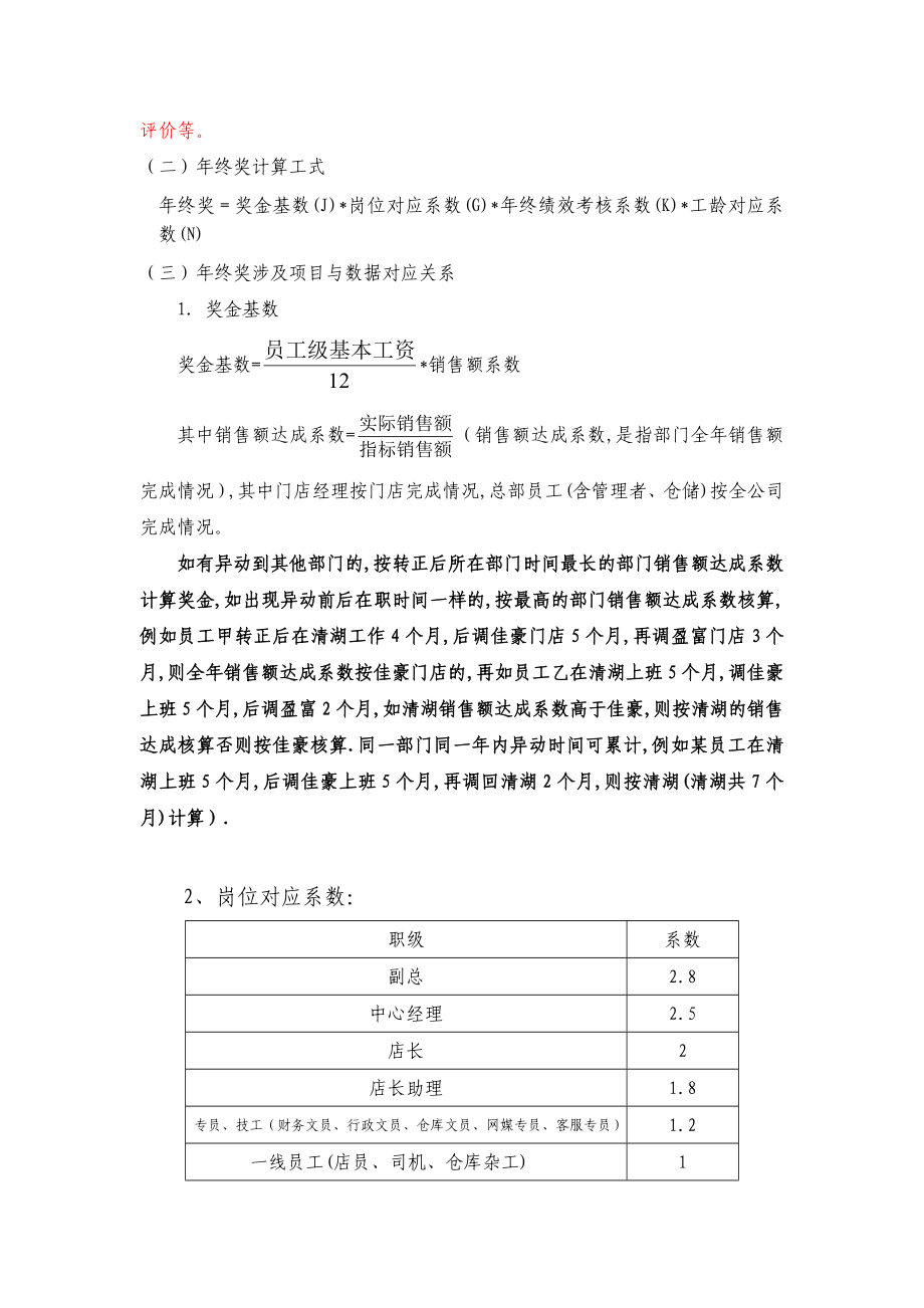 员工年终奖分配方案（规范行政文件） (2).doc_第2页