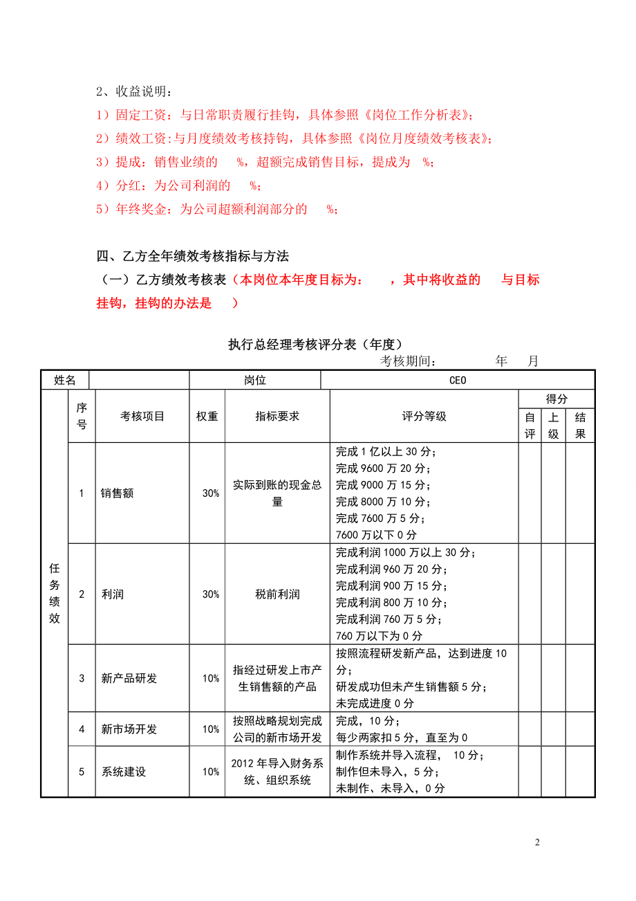 1目标责任书-执行总经理.doc_第2页