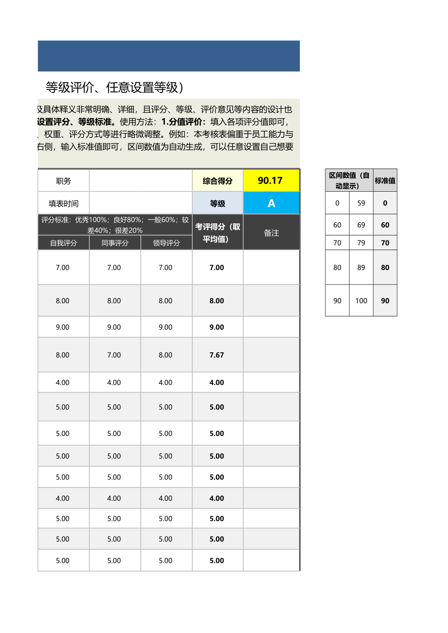 07-1-法律事务专员绩效考核表（含自动计算与等级评价） (2).xlsx_第3页