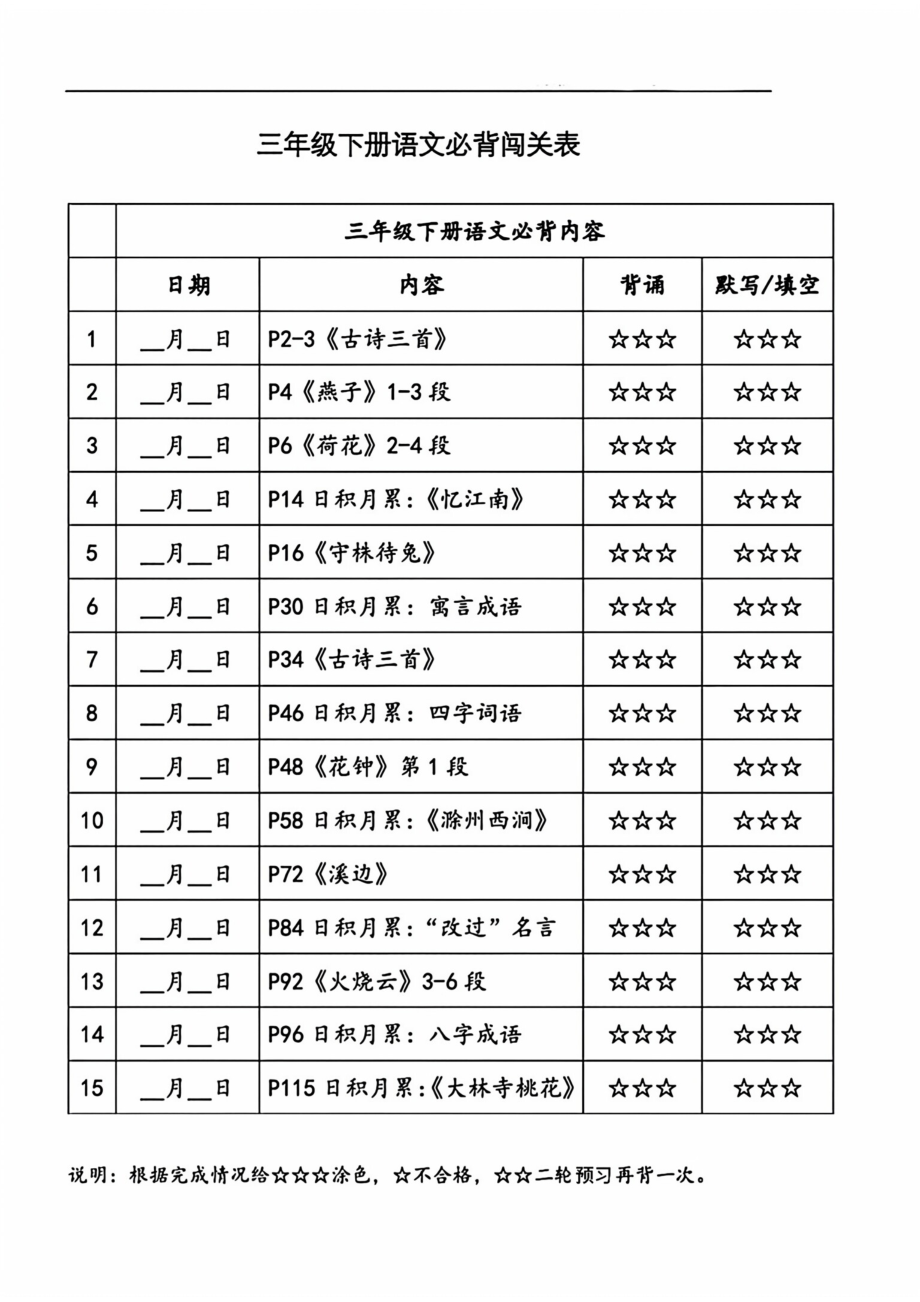 三年级下册必背课文内容汇总.pdf_第1页