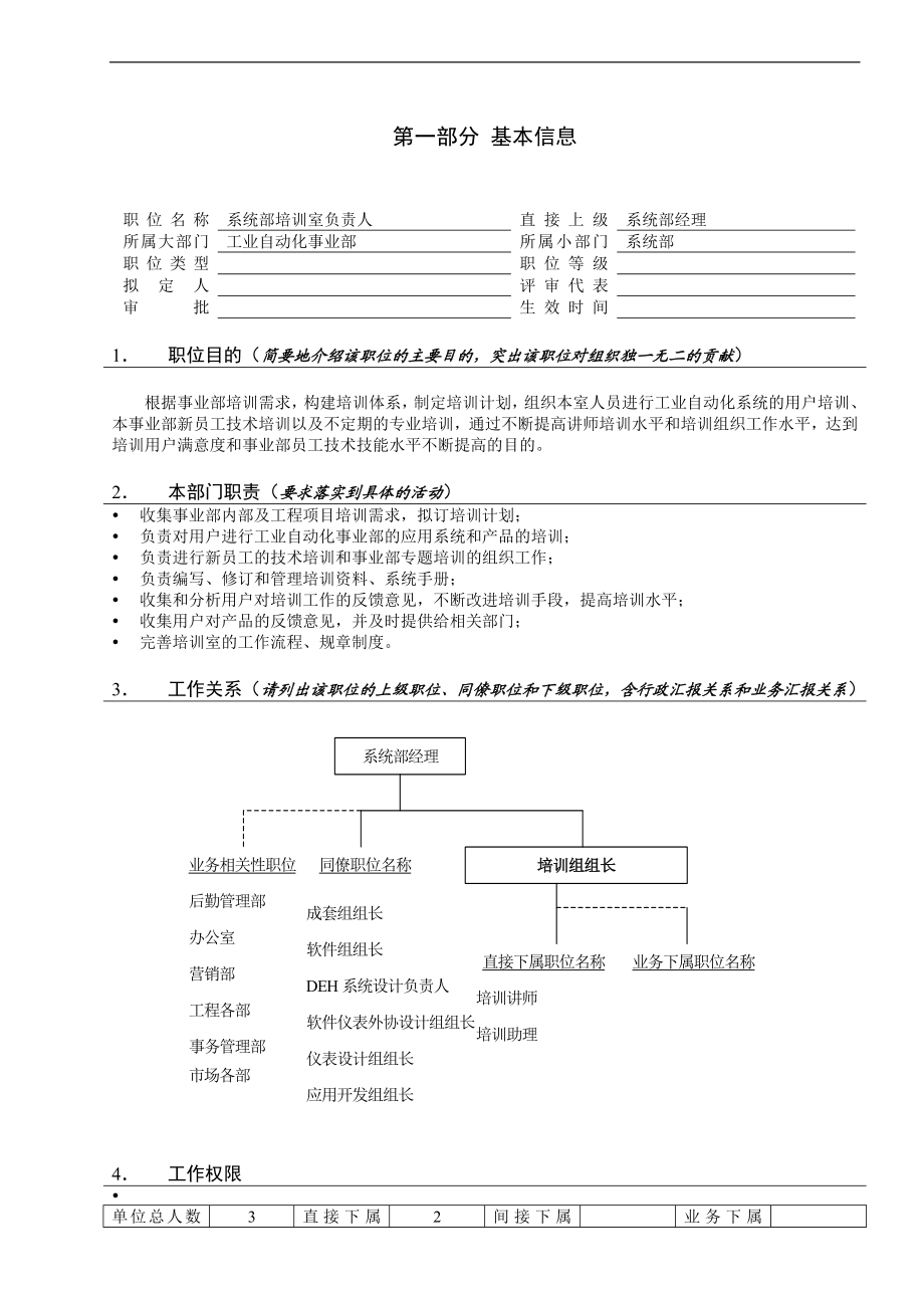 亿阳融智-和利时—7系统部培训室负责人职位说明书 (2).doc_第1页