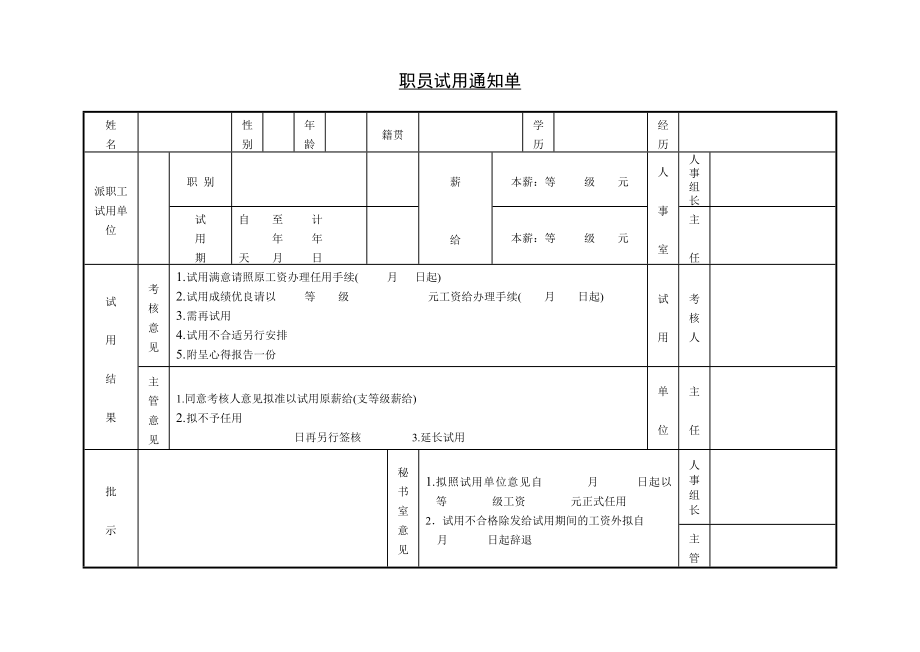 职员试用通知单.doc_第1页