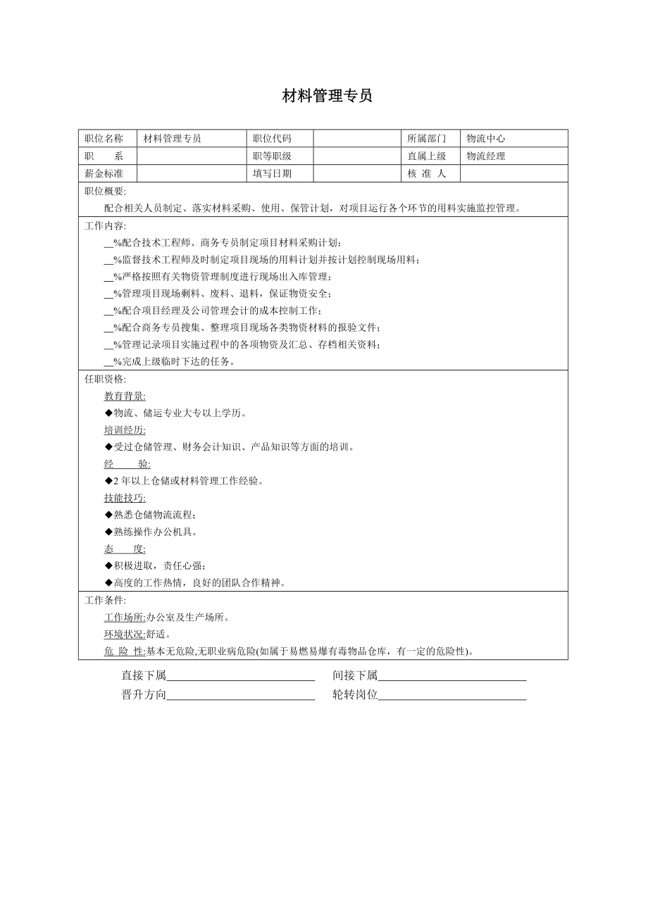 材料管理专员.doc_第1页