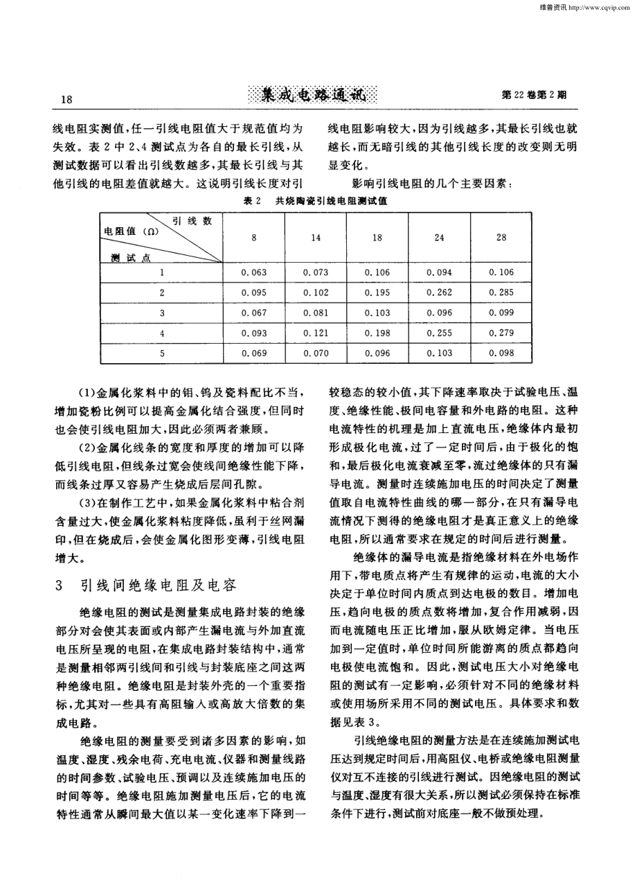 芯片封装引线电性能的测试.pdf_第2页