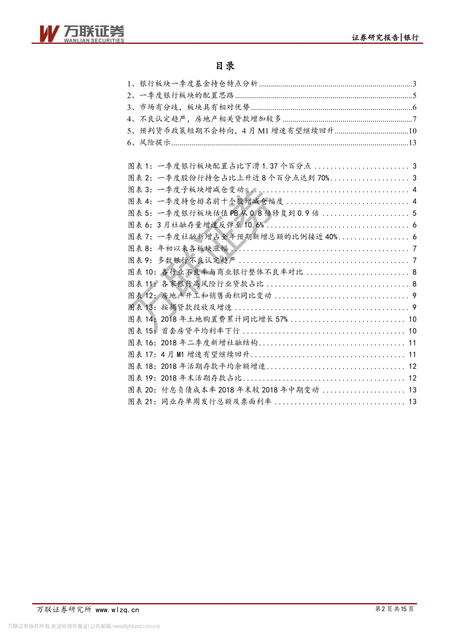 银行业专题报告：预计二季度板块获净增持-20190424-万联证券-15页.pdf_第3页