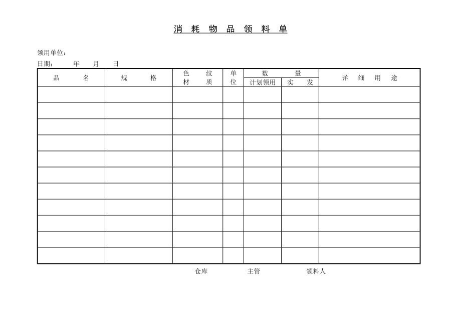 消耗物品领料单.doc_第1页