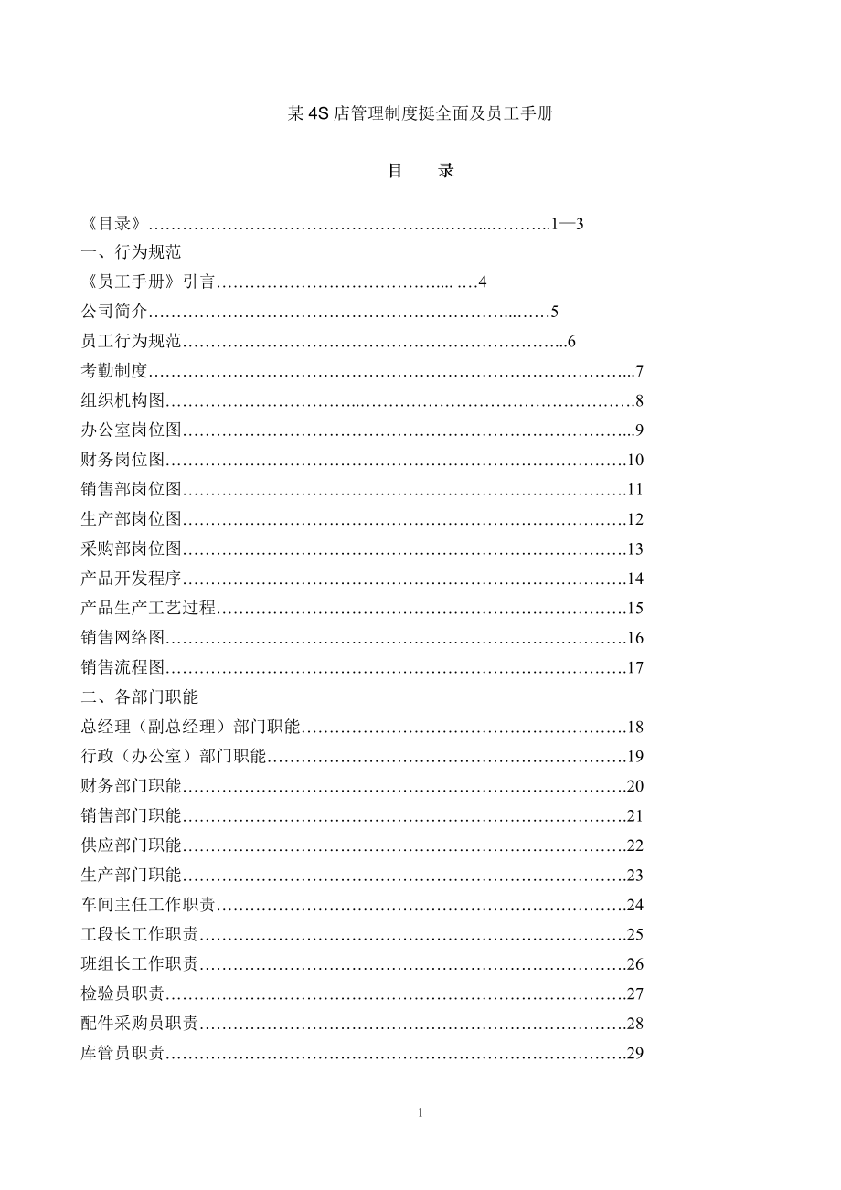 某4S店管理制度挺全面即员工手册.doc_第1页