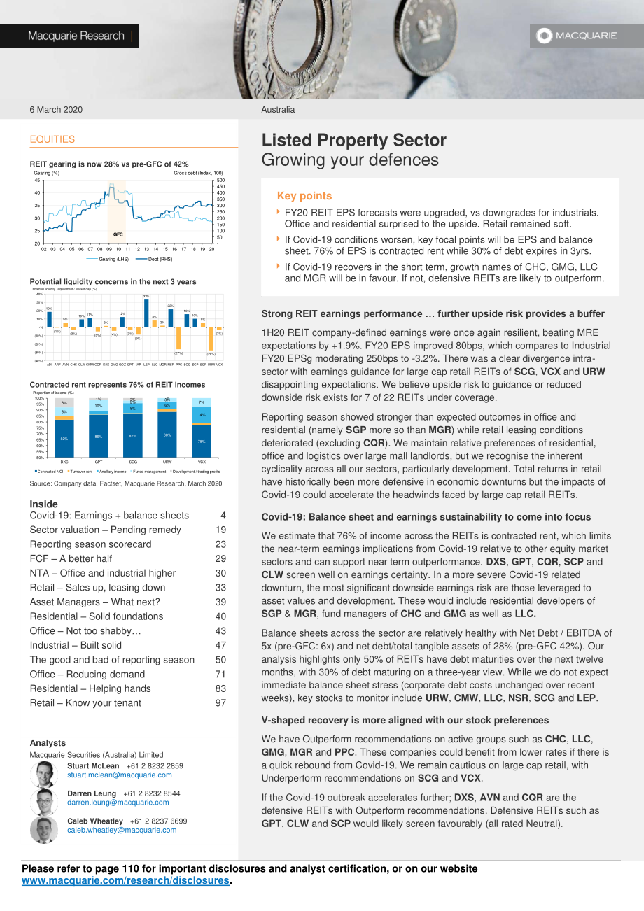 麦格理-亚太地区-房地产行业-澳大利亚上市房地产行业：增强防御力-2020.3.6-112页.pdf_第1页