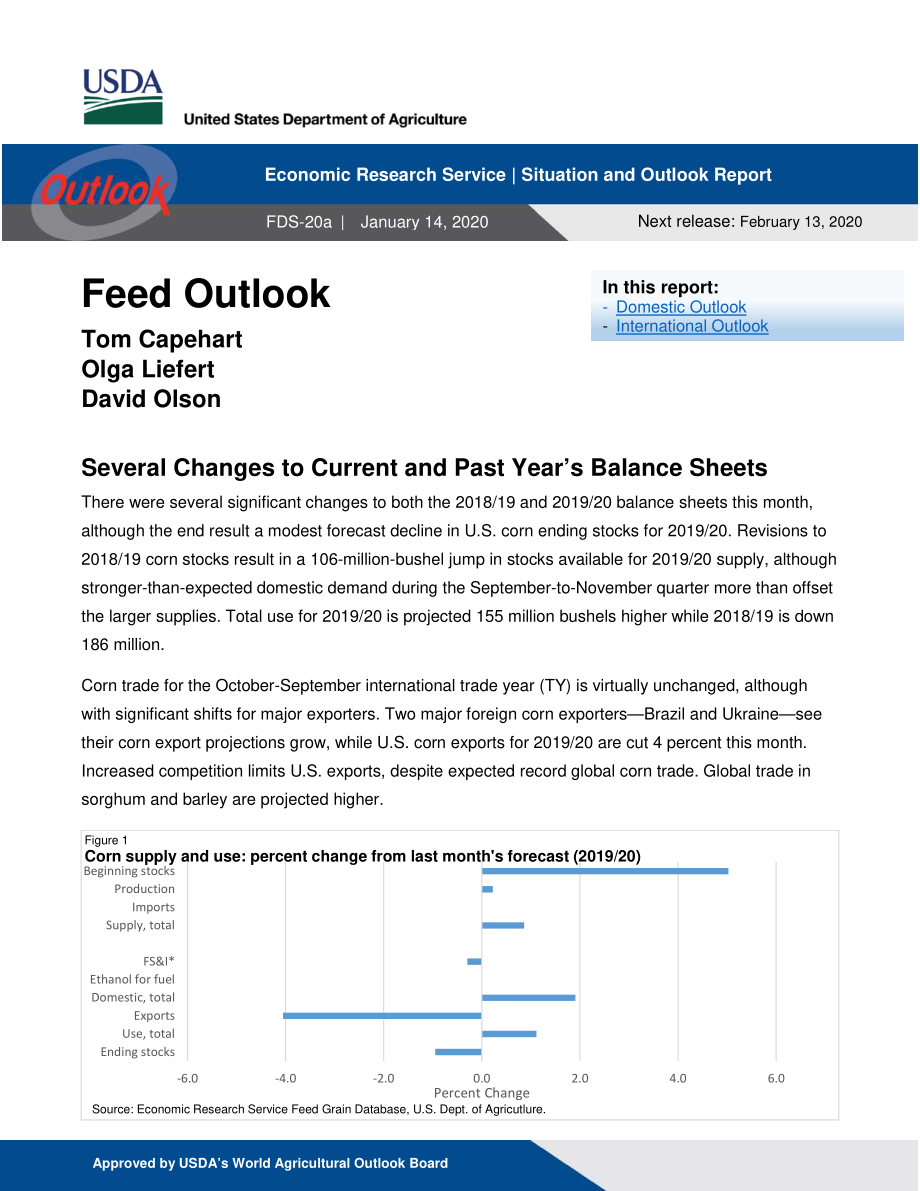 美国农业部-美股-农业行业-饲料展望：对当前和过去一年的资产负债表做了几项调整-20200114-16页.pdf_第1页