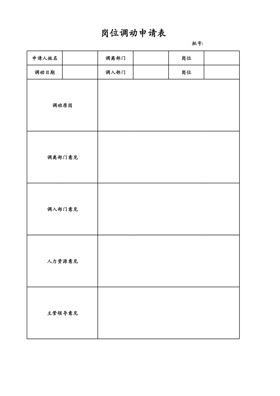 岗位调动申请表.xlsx_第1页