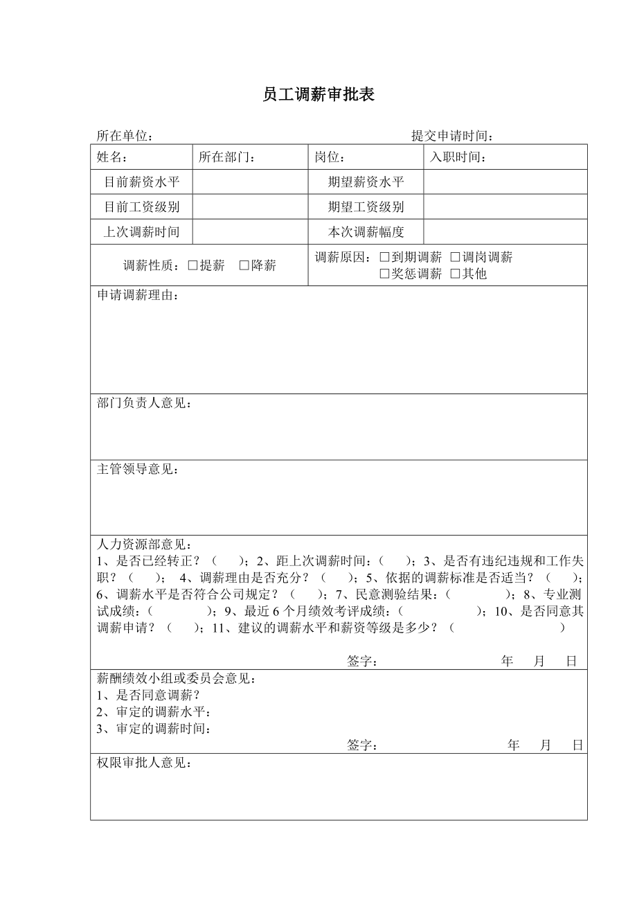 员工调薪审批表 (2).doc_第1页