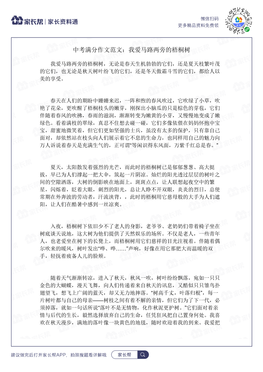 我爱马路两旁的梧桐树.docx_第1页