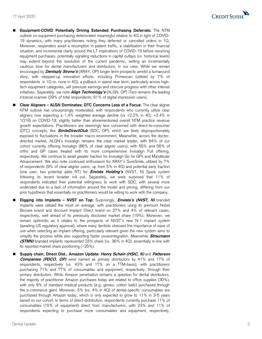 瑞信-美股-医疗行业-牙医调查显示：COVID-19背景下牙医需求量的下降并不令人意外-2020.4.17-61页.pdf_第3页