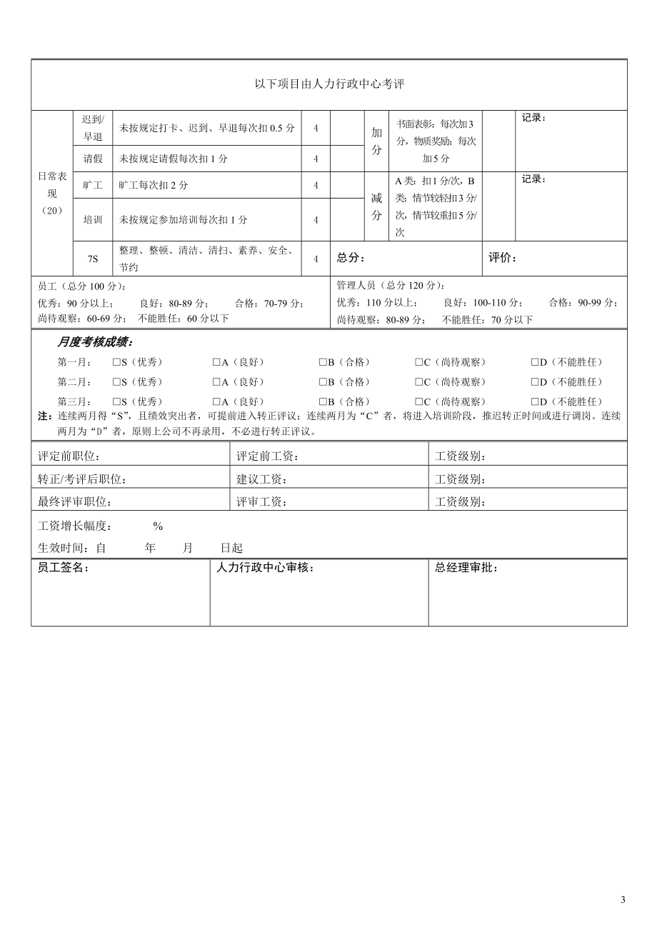 员工转正晋升考核表 .doc_第3页