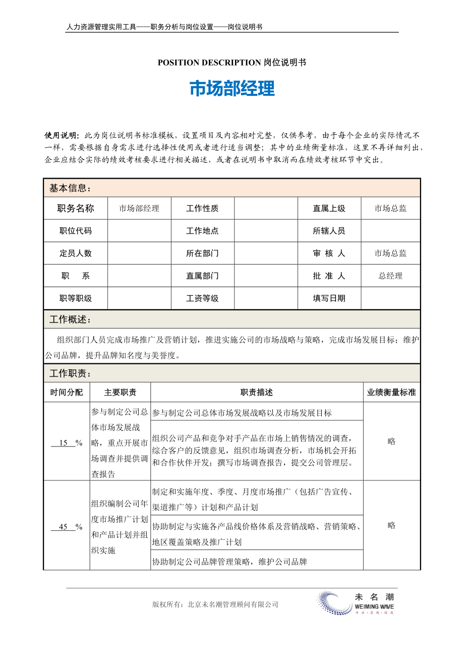 岗位说明书：市场部经理.docx_第2页