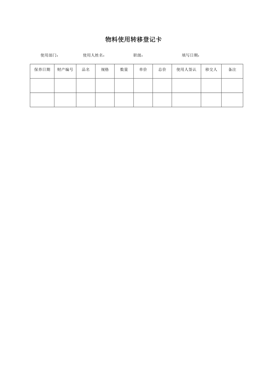 物料使用转移登记卡.docx_第1页