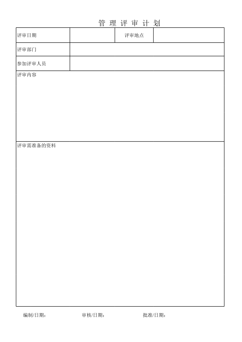 QR管理评审记录、报告.xls_第1页