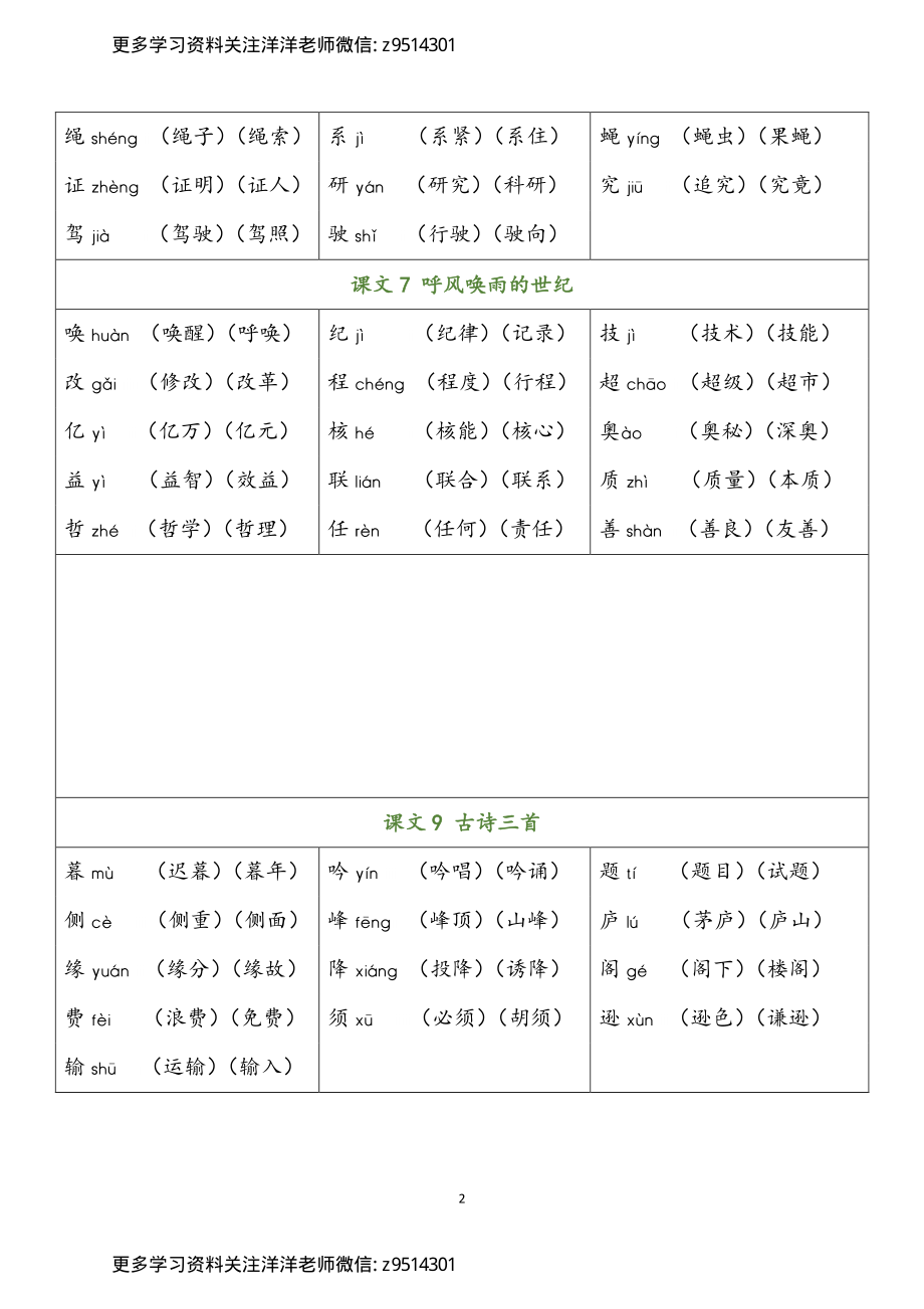 四年级上册 写字表.pdf_第2页