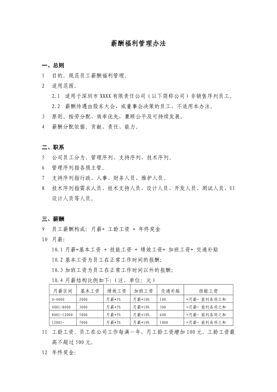 中小IT科技公司薪酬福利管理办法 (2).doc_第1页