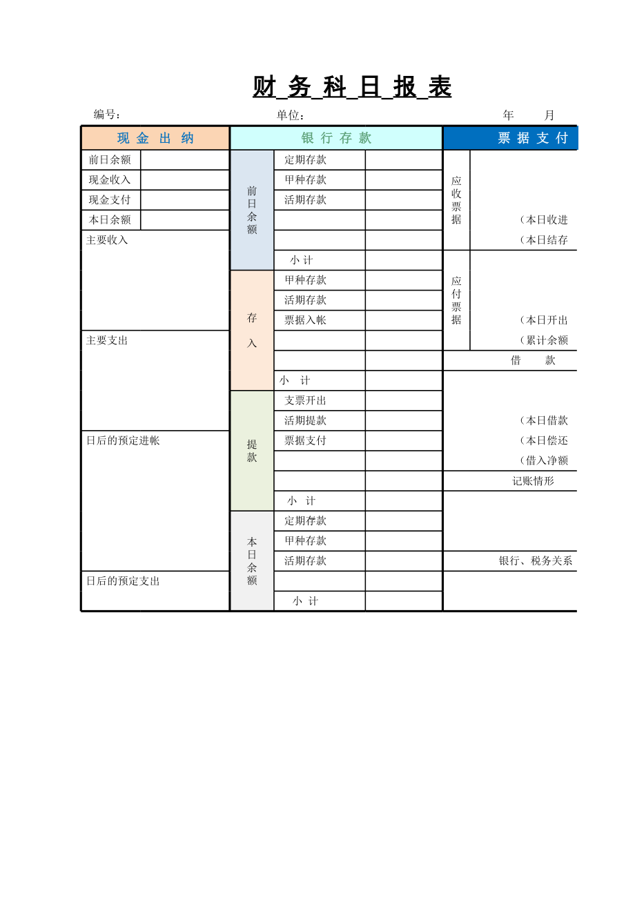 04-【现金管理】-06-财务科目日报表 (2).xlsx_第1页