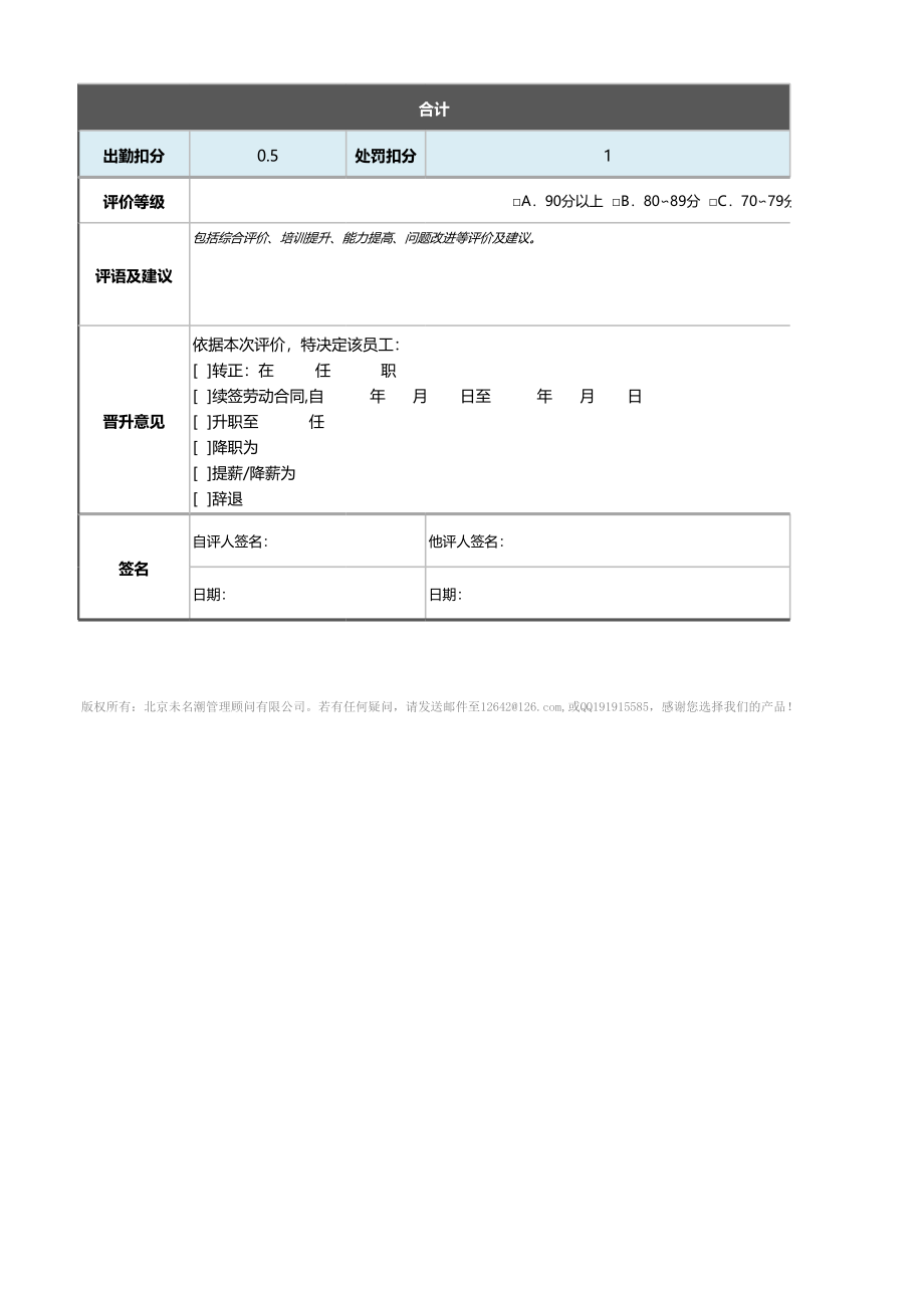 06-4-市场拓展主管绩效考核表（含自动计算、等级评价） (2).xlsx_第2页