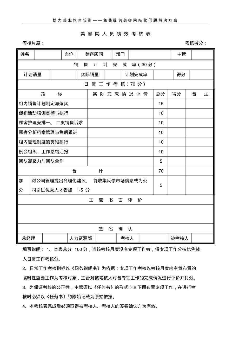 美容院人员绩效考核表.pdf_第1页