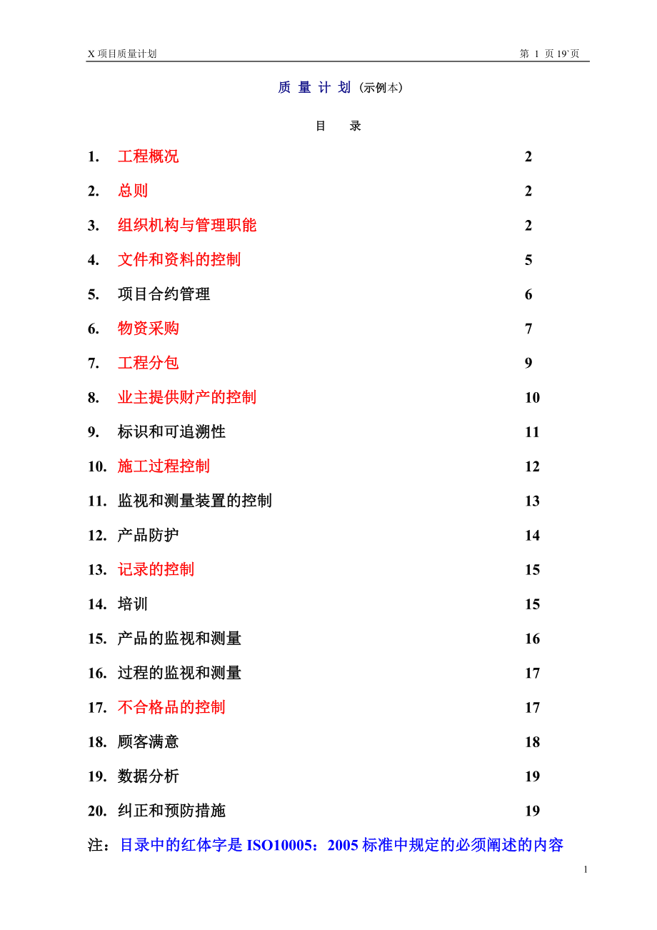 中建公司质量计划示例本（20P）.doc_第1页