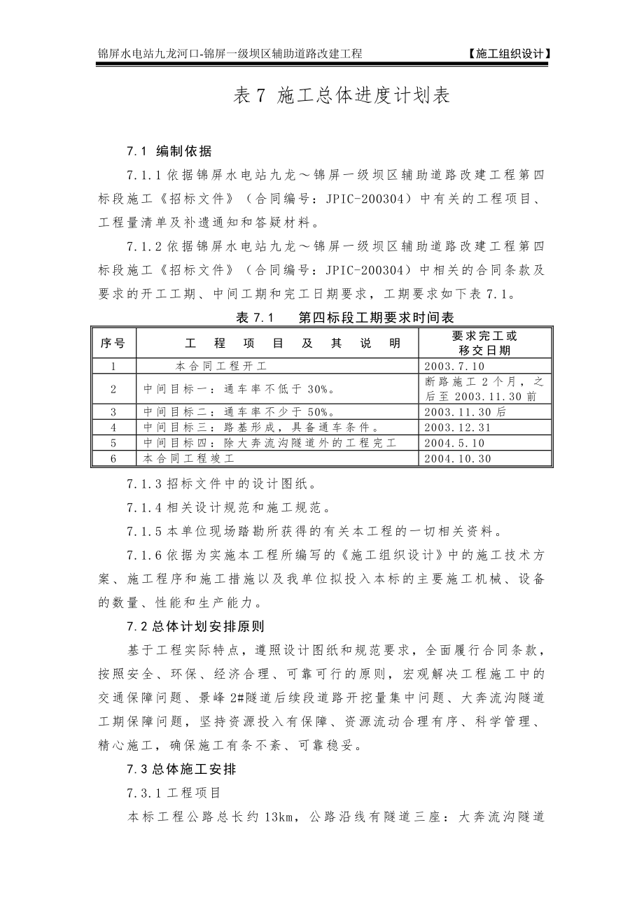 676表7 施工总体计划表.doc_第1页