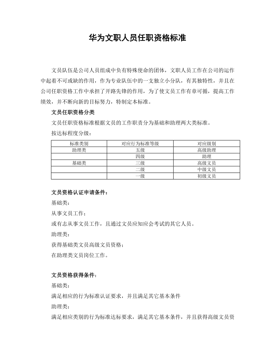 华为秘书任职资格等级管理办法 (2).doc_第1页