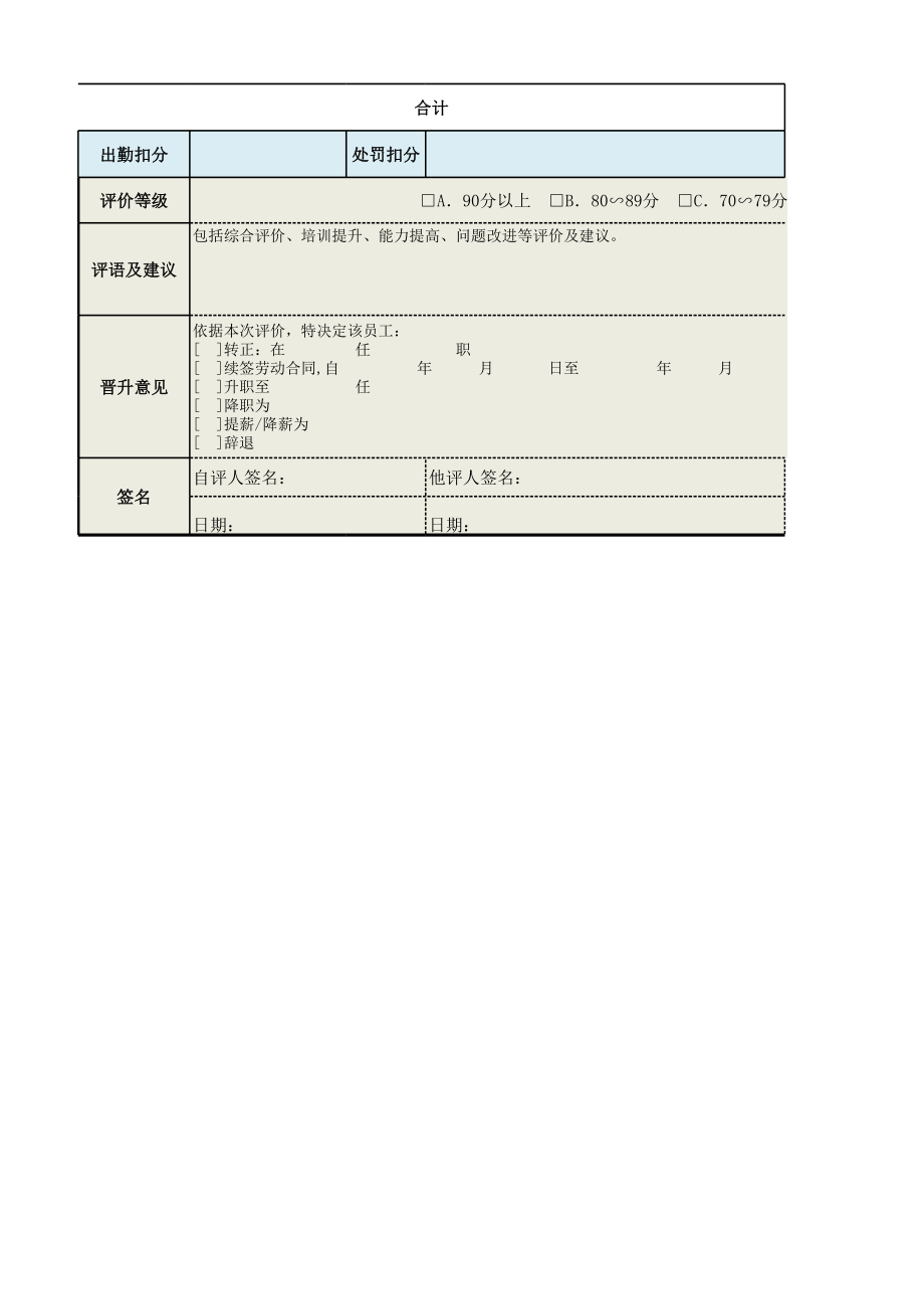 档案管理员绩效考核表 (2).xls_第2页