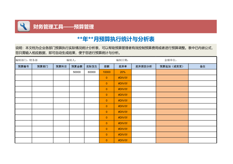 各部门预算执行统计与分析表 (2).xls_第1页