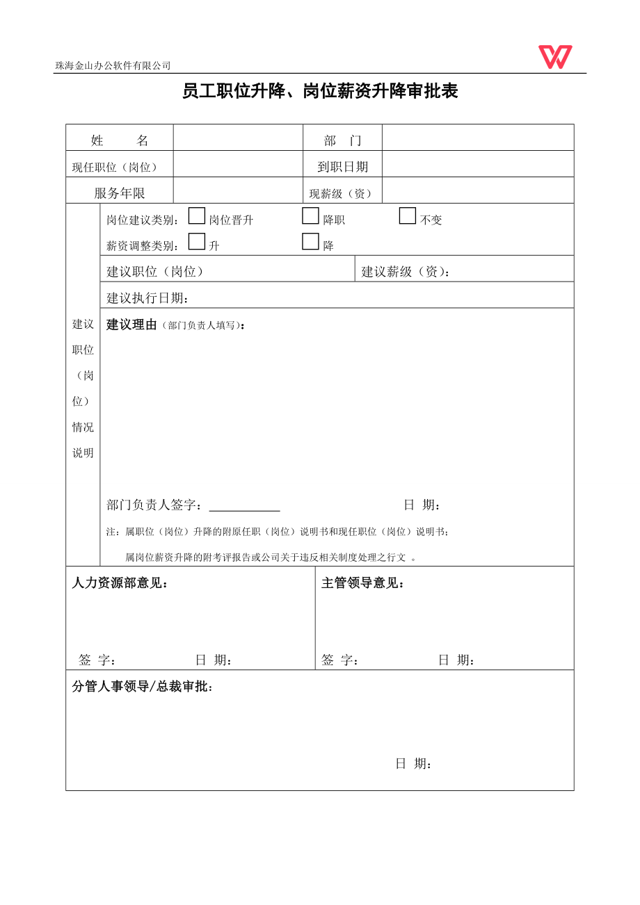 员工职位升降、岗位薪资升降审批表 (2).doc_第1页