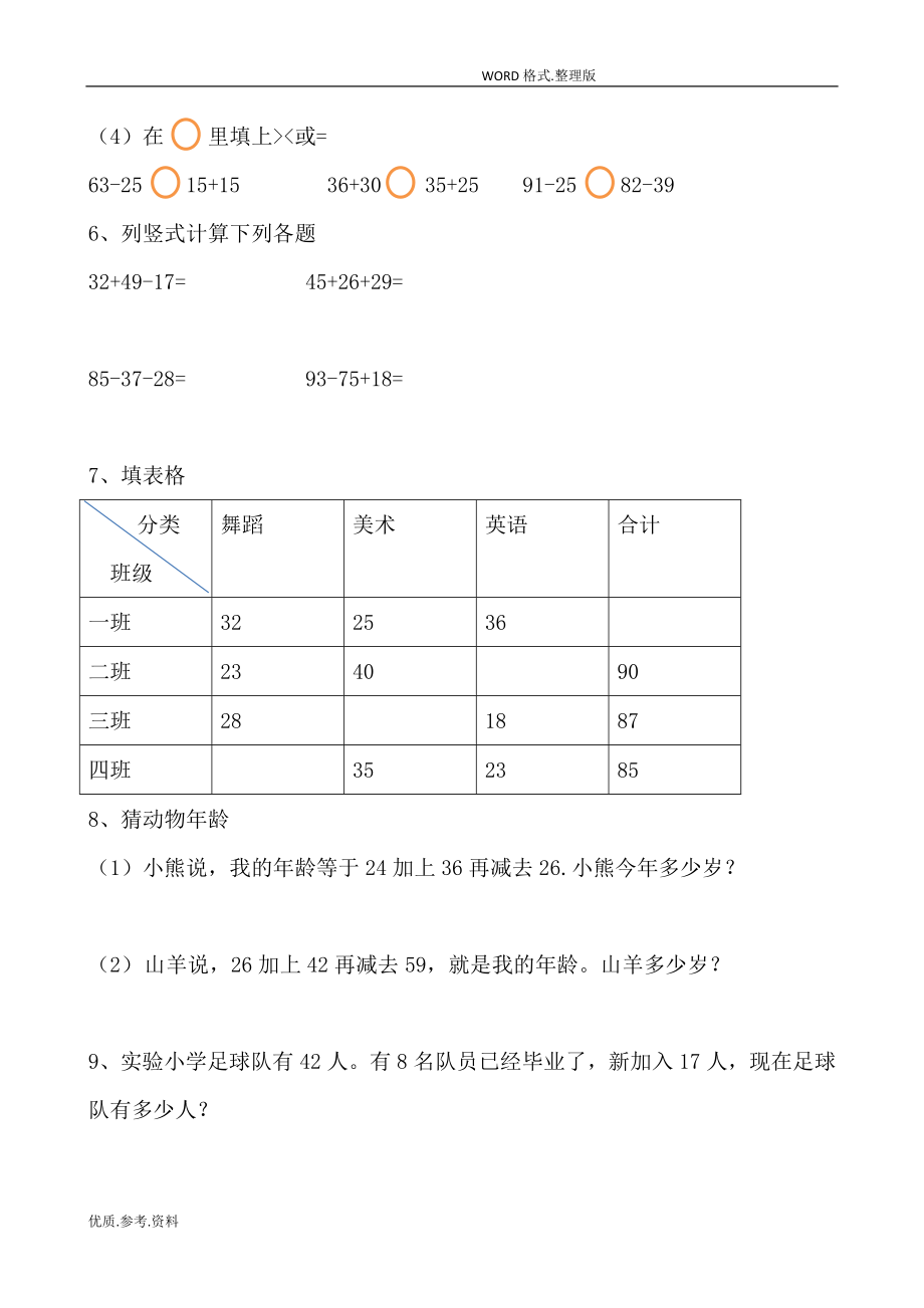 新北师大版小学二年级数学(上册)单元测试题[全套].doc_第2页