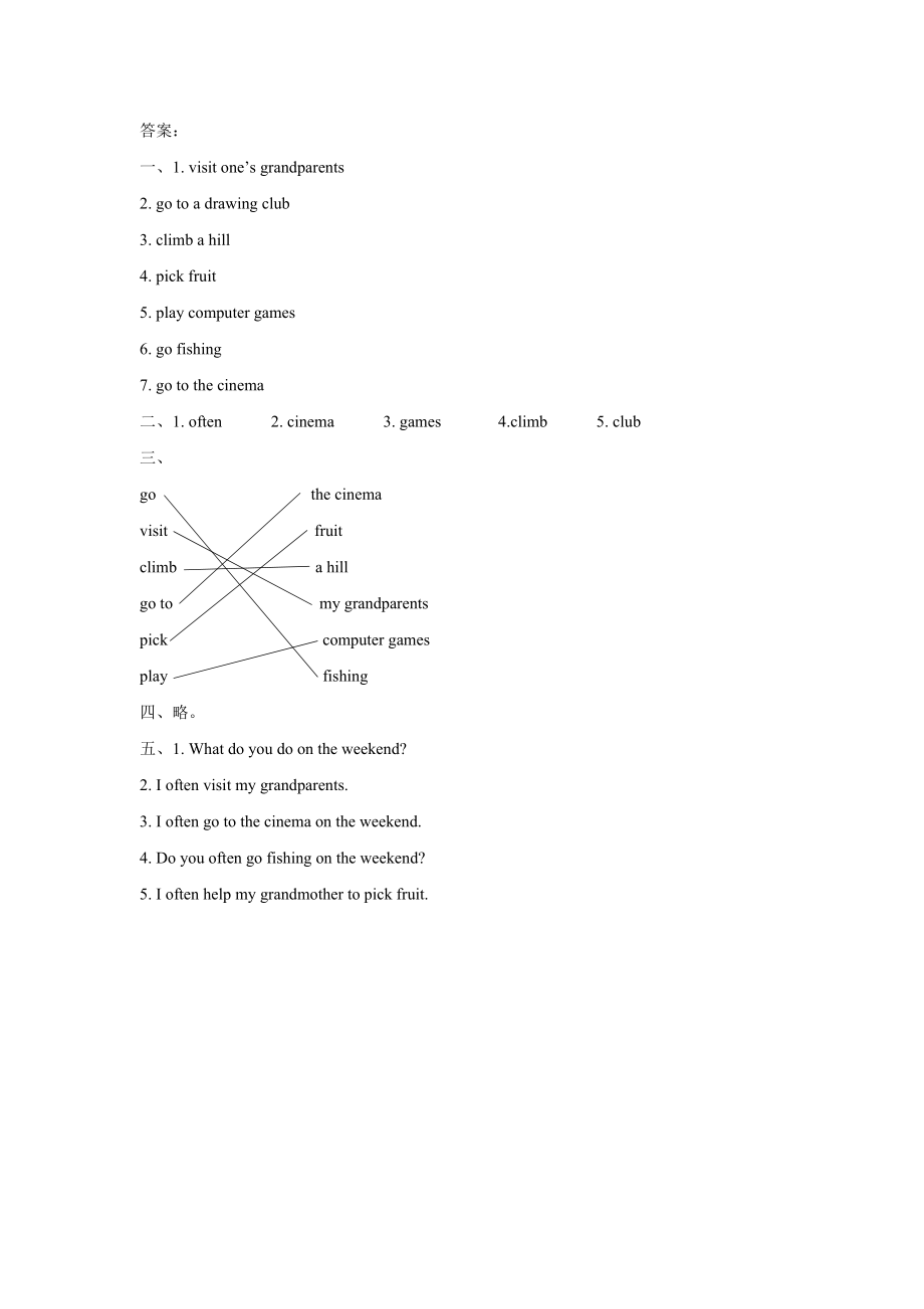 Unit 2 On the Weekend Lesson 1 同步练习3.doc_第3页