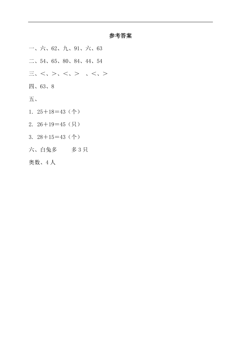 小学一年级下册人教版-单元课后练习题-含答案-6.3笔算两位数加两位数（进位）.doc_第3页