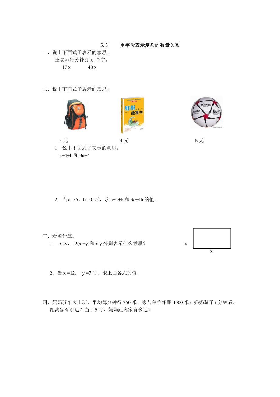 5.3 用字母表示复杂的数量关系(1).docx_第1页