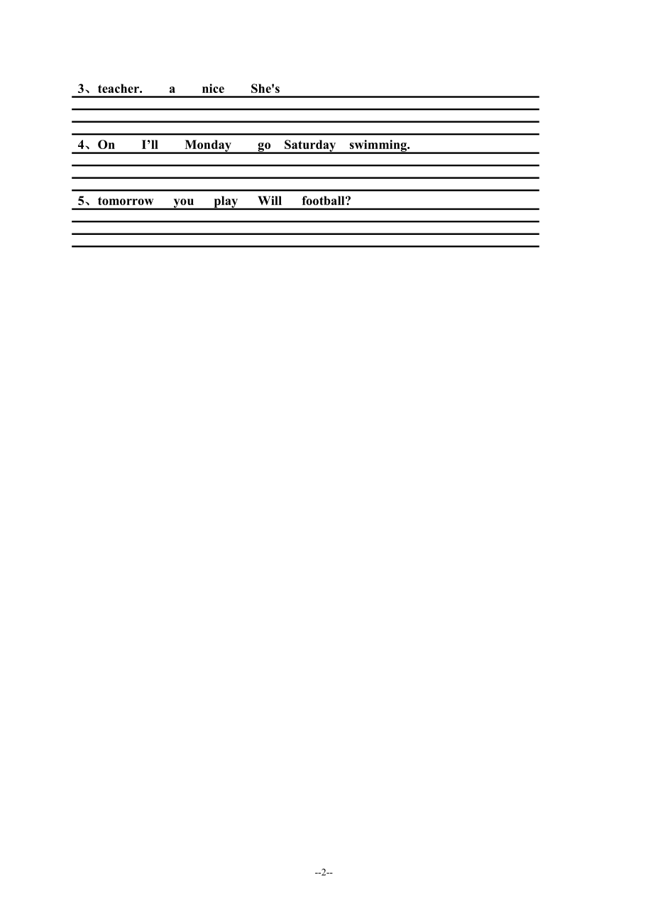 （人教新起点）四年级英语下册 Module1—Module3测试笔试部分.doc_第2页