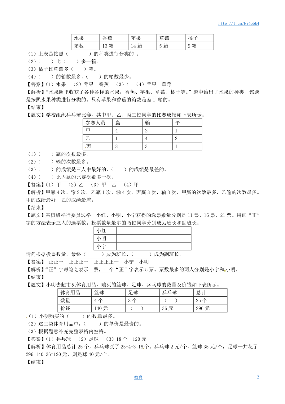 二年级下册数学单元测试卷-第八单元-苏教版（带解析）.doc_第2页