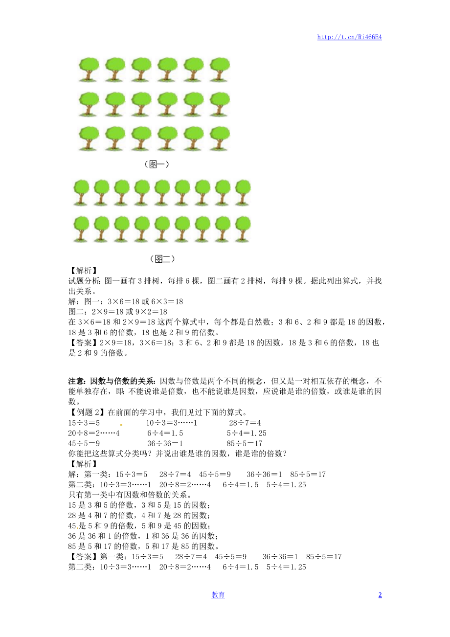 【精品】五年级下册数学同步讲练测-第二单元第1课 因数与倍数的意义-人教新课标版（喜子的商铺）.docx_第2页