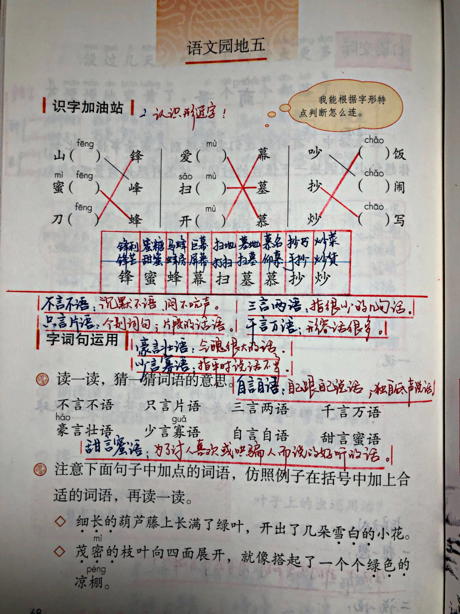 小学二年级上册上学期-部编版语文：园地五 预习笔记.pdf_第1页