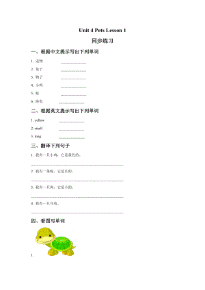 Unit 4 Pets Lesson 1 同步练习 1.doc