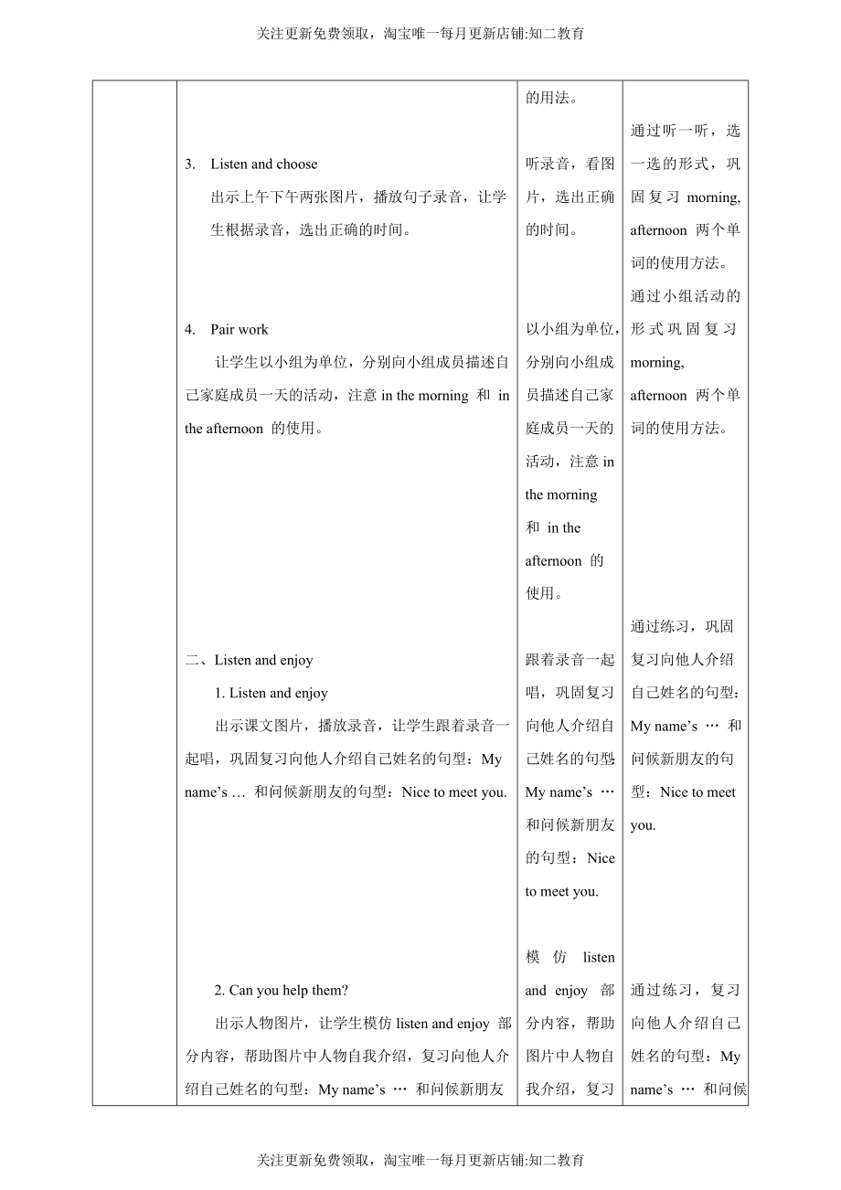 【新课标】Unit 1 Meeting new people Look and learn Listen and enjoy教案.doc_第3页