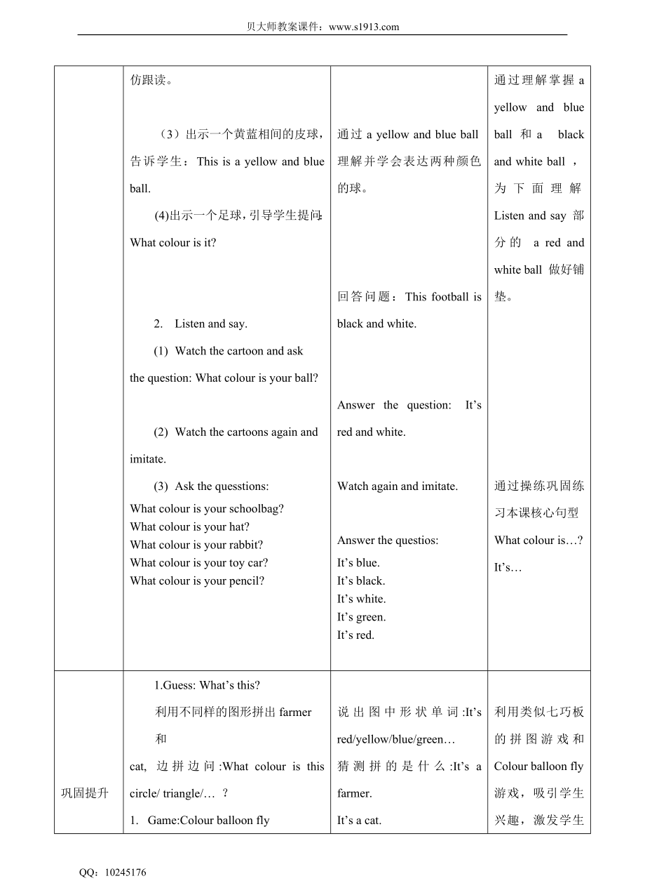 牛津深圳版英语三年级下册Moudle1Using my five senses 1Colours 第一课时 教学设计.doc_第2页